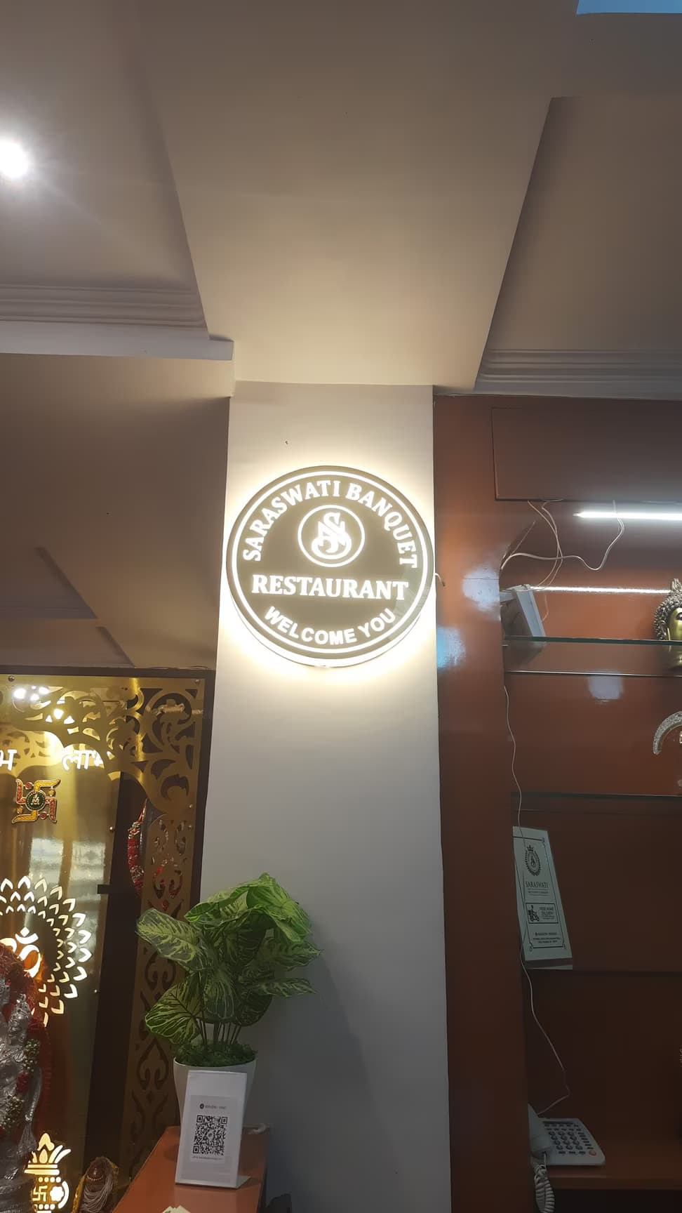 Restaurant interior panoramic view